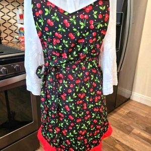 Handmade Cherry Sweetheart Apron